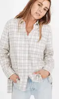 Madewell Corduroy Oversized Ex-Boyfriend Shirt in Lombard Plaid sz S