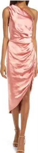 Elliatt Cassini Women's L Pink One-Shoulder Midi Dress Party/Cocktail