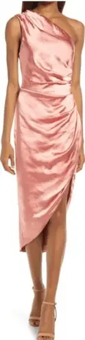 Elliatt Cassini Women's L Pink One-Shoulder Midi Dress Party/Cocktail