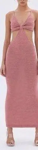 Cult Gaia RTR SERITA DRESS Sweater Knit Cut out Sexy Midi Pink Jaipur sz medium