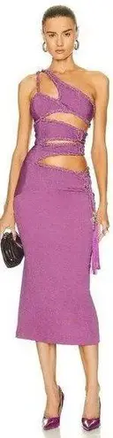 PatBO Cut Out Maxi Dress in Orchid 38 6 New Womens Bodycon Midi Crystals Pink