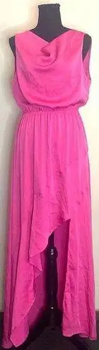 Tyche - Hot pink high low dress with a round neckline brand new M