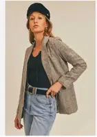 Sage The Label League Of Her Own Herringbone Blazer Size Small