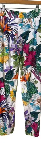 Trina Turk  Amazonia Roll-Top Coverup Pull on Tropical Floral Pants Medium