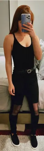 Black Mesh Paneled Skinny Jeans Size 4