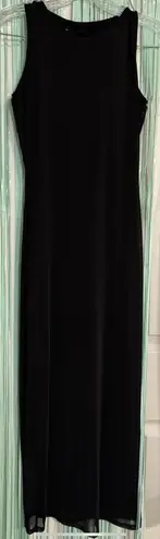 See You Monday Black Sleeveless Dress, Lined, Maxi, Lightweight, Stretchy, Small