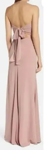 Jenny Yoo Kylie Tie Back Strapless Gown Maxi Dress Pink Size 10