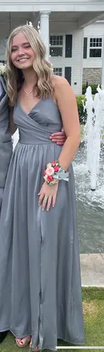 Showpo Silky Grey Prom Dress