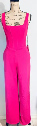 Crystal Sky Corset Top Hot Pink Jumpsuit