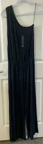 Krisa NWT REVOLVE Black One Shoulder jumpsuit Size XSmall wide leg Full Length