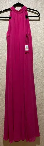Vince Camuto NWT  Halter Wide Leg Lined Jumpsuit Pomegranate Pink Size S