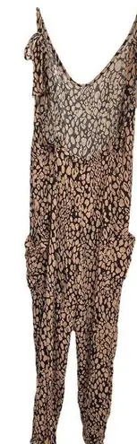 Urban Renewal Animal Print Jumper Romper Tan Black Size Small