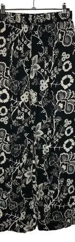Body Central Black & White Floral High Rise Pull On Pants M