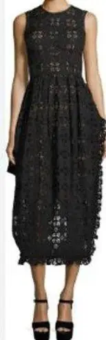 Simone Rocha Eyelet Midi Dress Sleeveless Draped Back Dress Size 2 NWT $1,770