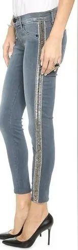 Hudson Jeans HUDSON Luna Embellished Studded Crop Super Skinny Leg denim jeans size 28