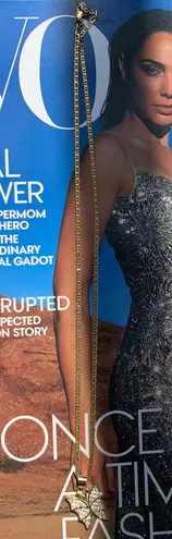 Boutique Gold Plated butterfly mariner Chain Link necklace with crystal pavé embellishments