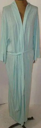 NWT $180 New Natori Light Green Robe Womens M Long Soft Solid Silky Pockets Pale Size M