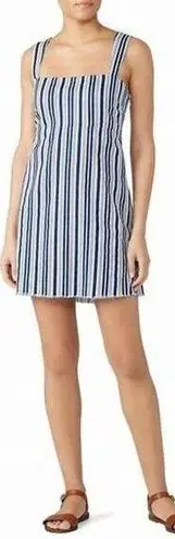 Show Me Your Mumu  Blue White Striped Aria Sleeveless Square Neck Mini Dress M