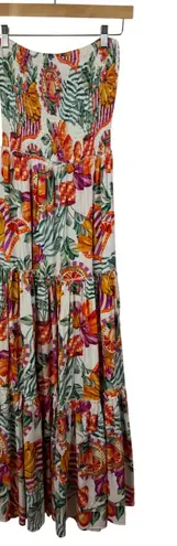 Abel the label NWT Fruit Print Maxi Dress Small Smocked Tiered Tropical Resort