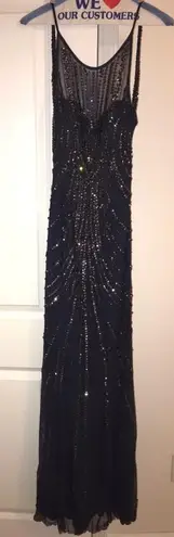 Navy Blue Sequin Maxi Dress Size XS