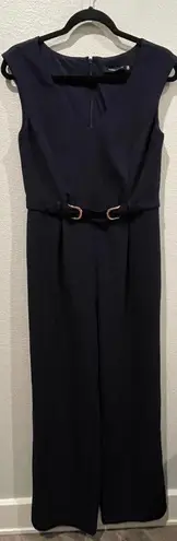 Ivanka Trump Sleeveless Navy Blue Zip Back Jumpsuit