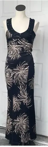 Bebe Y2K Stretch Silk Cocktail Formal Maxi Dress Gown