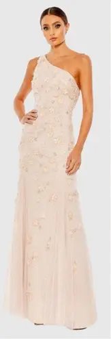 Mac Duggal 9168 Womens Blush Embellished One Shoulder Strappy Trumpet Gown