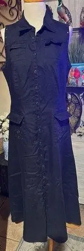 Nikki Valentine, Irish linen Black Sleeveless Button