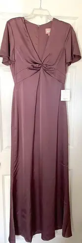 Show Me Your Mumu  Rome Twist Satin Gown Dress Plum Purple Size XXS NEW