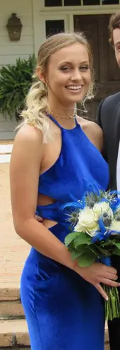 Shail K Royal Blue, Velvet Prom/Formal Dress