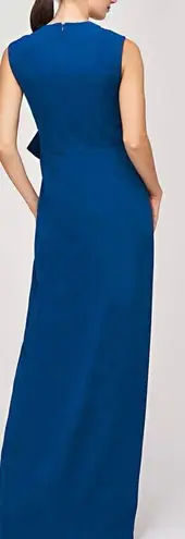NEW KAY UNGER Dark Ink Frances Column Sleeveless Gown Sz 8 Blue