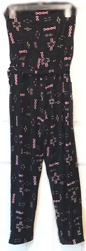 Strapless Tribal Jumpsuit Black Size M