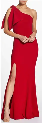 Dress the Population New  Georgina One Shoulder Crepe Gown In Garnet (Red) XXL