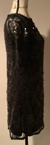 Jax NWT Black Sequin Short Sleeve Mini Dress