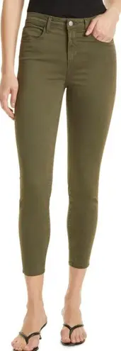 L'Agence  Margot High-rise Skinny jeans in army green