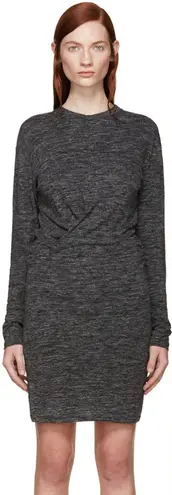 Isabel Marant NWOT Etoile Wilder Grey Long Sleeve Twist Front Jersey Dress Sz 44
