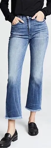 AYR The Bomb Pop Jeans Womens 26S Blue Denim Mid Rise Straight Leg Frayed Hem