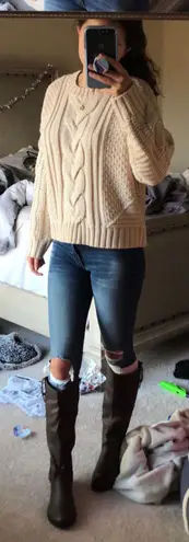 Forever 21 Tan  Cable Knit Sweater