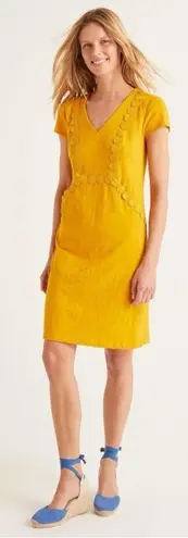 Boden Saskia Jersey Trim Dress in Sunshine Marigold Size 10 Orange