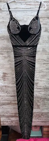 Boutique Black Rhinestone Bodycon Dress