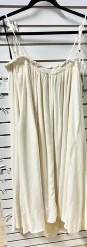 Majorelle Sleeveless Tie Shoulder Pleated Maxi Slip Dress Cream Women's Size M
