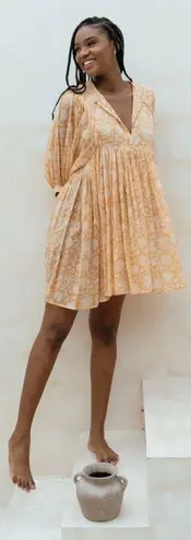 Daughters of India | Kyra Mini Dress in Tangerine | Sz S Orange