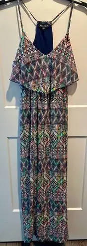 Sequin Hearts Women’s  Multicolor Boho Style Summer Maxi Dress Size Small