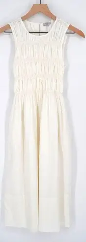 Rails Tilda Smocked Midi Dress Cotton Poplin Sleeveless in White Women's S