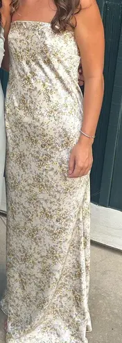 Dessy Collection by Vivian Diamond Floral Silk Dessy Maxi