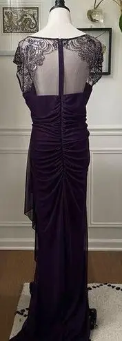 XScape  Embellished-Neck Formal Gown Dress Plum Purple $250 20W