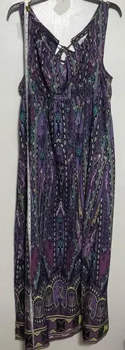 ECI Purple Floral and Abstract Maxi Dress Size 12
