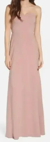 Jenny Yoo Kylie Tie Back Strapless Gown Maxi Dress Pink Size 10