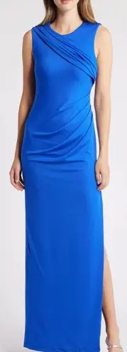 Black Halo NEW Aruna Ruched & Draped Maxi DRESS SIZE 8 VIVID BLUE NORDSTROM