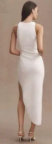 NWT MISHA Ida Sleeveless Ruched Asymmetrical Hem Midi Dress White XL